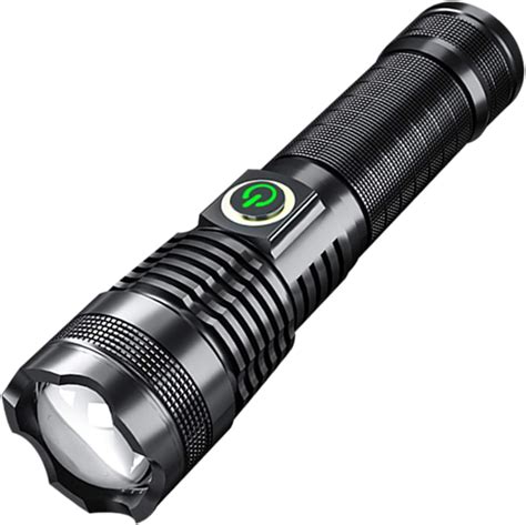 6000 Lumen Handheld Flashlight with 26650 Rechargeable Batteries LED ...