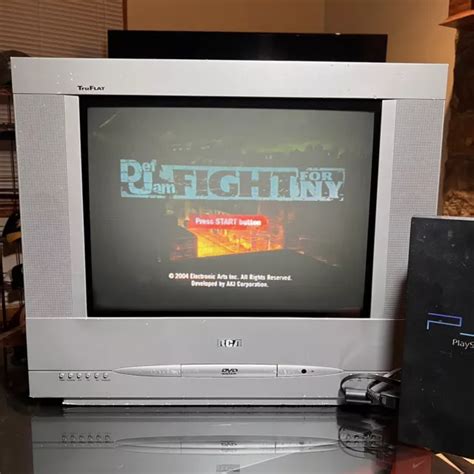 RCA 20F510TD 20& Truflat CRT Retro Gaming Flat TV No Remote DVD Combo ...