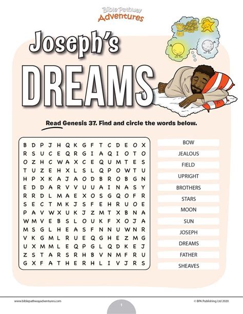 Joseph Interprets Dreams Worksheets