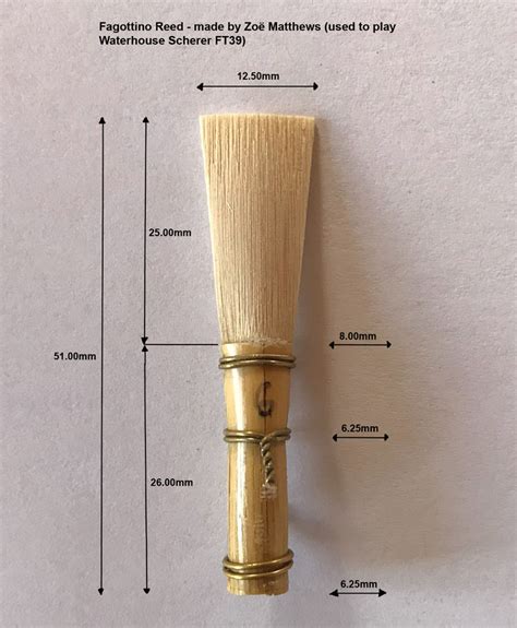 Reed dimensions - Historical Bassoon