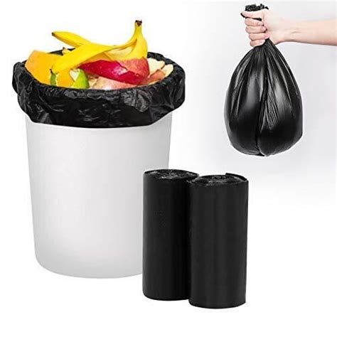 Small Trash Bags, 100 Count 4 Gallon Garbage Bags [Extra Black-A-4 ...