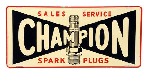 Lot Detail - CHAMPION SPARK PLUGS SALES & SERVICE METAL SIGN.