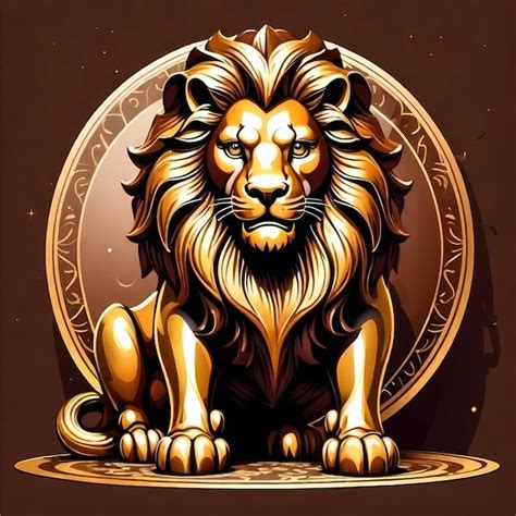 Premium Photo | Golden lion on a black background