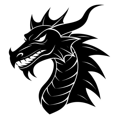 Dragon Head Silhouette on White Background 45068333 Vector Art at Vecteezy