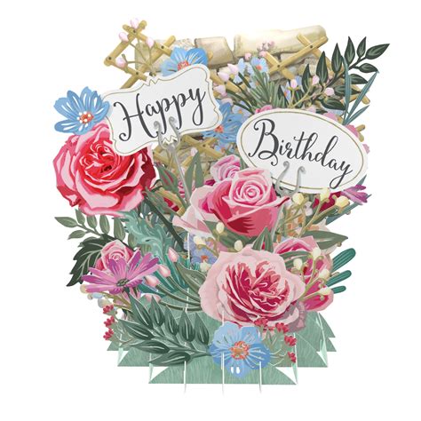 Birthday Flowers - 3D Pop Up Greeting Card | Me&McQ