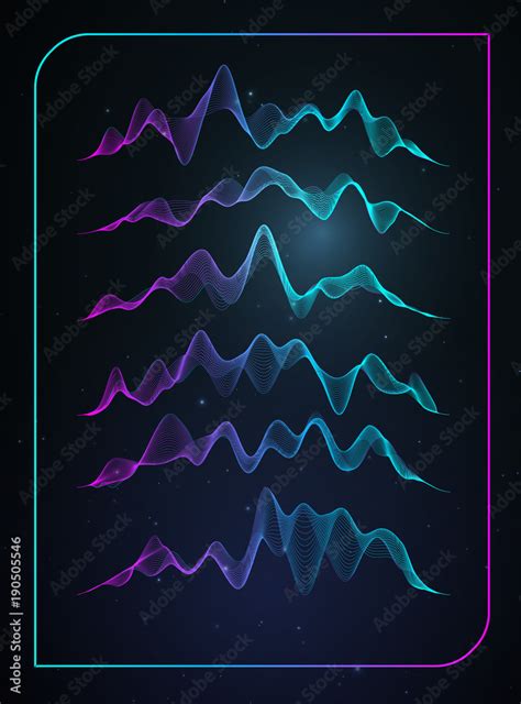 Sound wave vector . Vector music voice vibration, song waveform digital ...