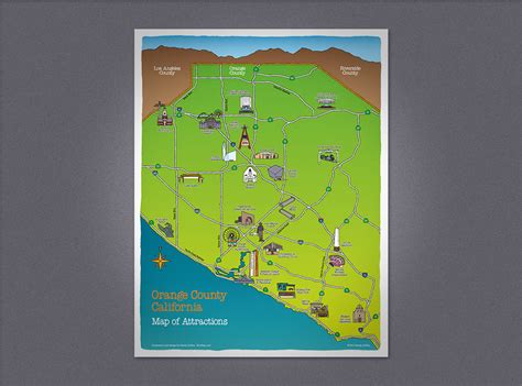 Orange County Attractions Map illustration – Randy Coffey Design