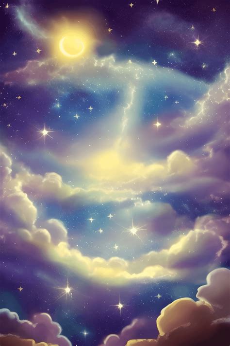 Magical Heavenly Night Sky Souls Singing · Creative Fabrica