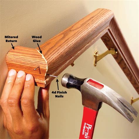 Install a New Stair Handrail | Stair handrail, Wall mounted handrail, Staircase handrail