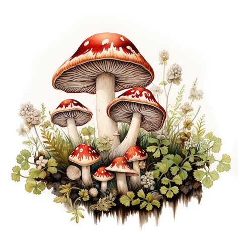 Premium AI Image | mushroom vector white background