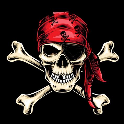 Premium Vector | Pirate skull crew vector