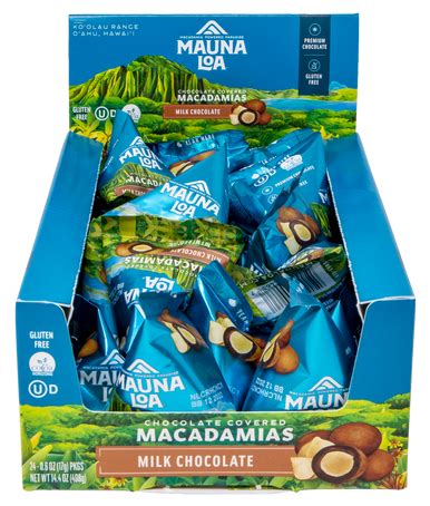 Mauna Loa Macadamia Nut Sample Size Pouch 0.6oz - Milk Chocolate 24 Pack