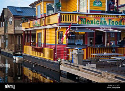 Floating Mexican restaurant at Fishermans Wharf in Victoria, B.C ...