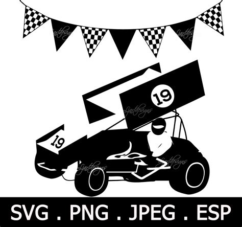 Sprint Car, Race Car, Svg, Png, Jpeg, Eps, Clipart, Cricut, Vector ...