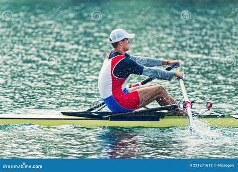 Single scull sport rowing stock photo. Image of competition - 221271612