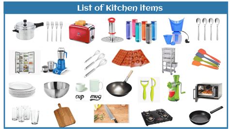 List of Kitchen Items - Javatpoint