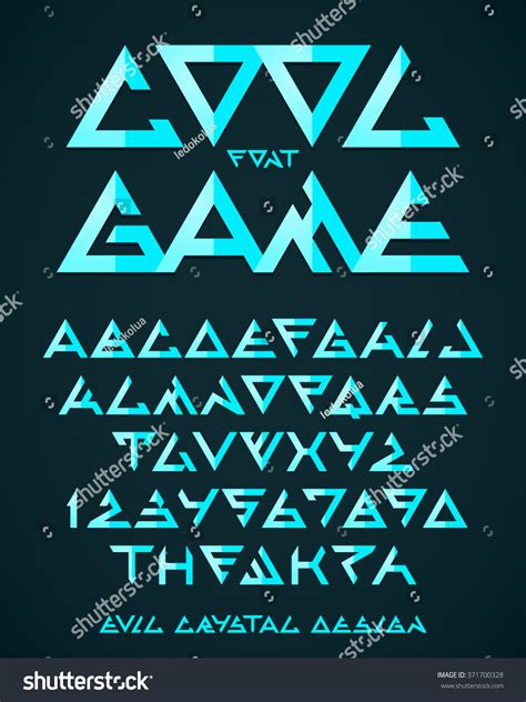 Abstract Triangle Alien Font Vector Alphabet Stock Vector 371700328 ...