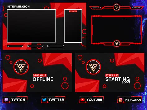 Free Red stream overlay template download by Logo intro & twitch GFX ...