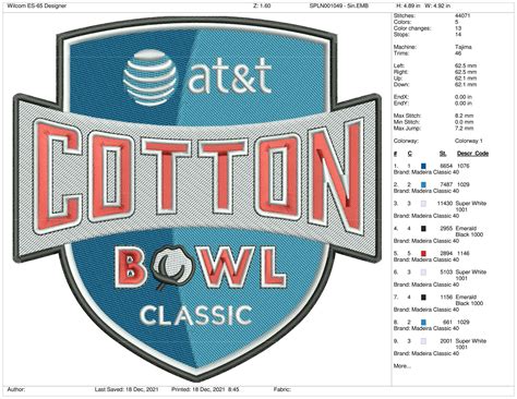 Cotton Bowl Classic - 2006, NCAA Bowl Games, College Sports Embroidery ...