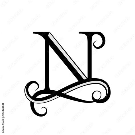 Capital Letter for Monograms and Logos. Beautiful letter. Black vector ...