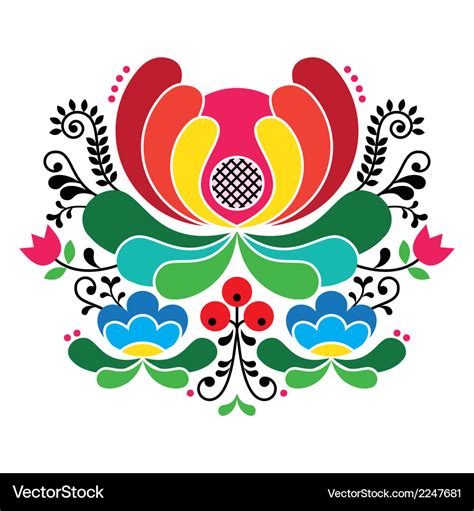 Norwegian folk art pattern - rosemaling embroidery