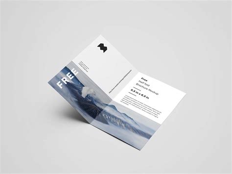 Free US Half Fold Brochure Mockup (PSD)