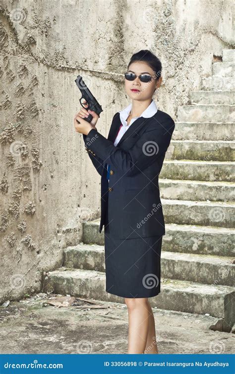 FBI woman agent. stock photo. Image of glasses, building - 33056898