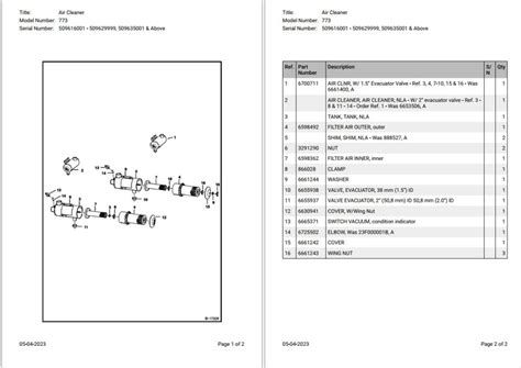 Bobcat Loader 773 Parts Catalog