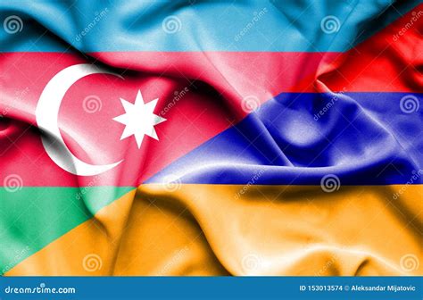 Waving Flag of Armenia and Azerbaijan Stock Illustration - Illustration of country, national ...