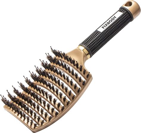 FIXBODY Boar Bristle Hair Brush - Curved & Vented & Oversize Design ...