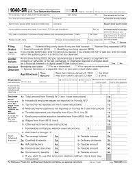 IRS Tax Form 1040-SR Instructions and Printable Forms for 2023 and 2024 ...