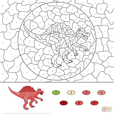 a coloring book with dinosaurs and numbers to color