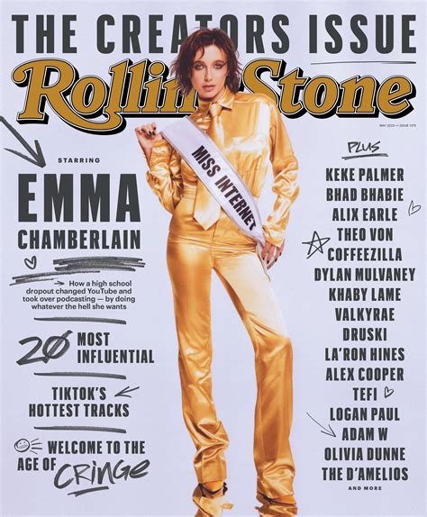 US Rolling Stone magazine May 2023 Emma Chamberlain ...