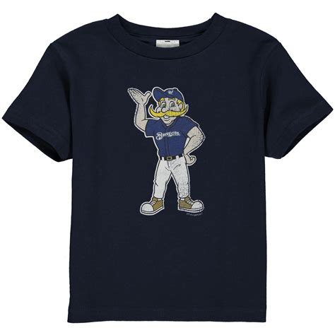 Milwaukee Brewers Toddler Distressed Mascot T-Shirt - Navy Blue - Milwaukee Brewers Fan Stuff