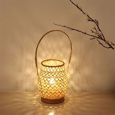 Bamboo Basket Table Lamp Modern Creative Bedside Desk Lamp Bedroom Study Room Teahouse Lighting ...