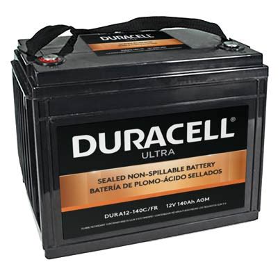 Duracell Ultra 12V 140AH General Purpose AGM SLA Battery with M6 Insert Termina - SLAA12-125C/FR ...