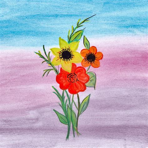 15 Flower Bouquet Watercolor Painting Background (JPG) | OnlyGFX.com