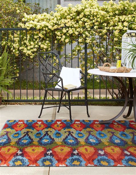 Multicolor 10' x 10' Outdoor Modern Square Indoor / Outdoor Rug | OutdoorRugs.com