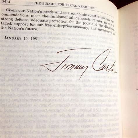 Jimmy Carter Signed Book As President – 1982 Budget — Shafran Collectibles