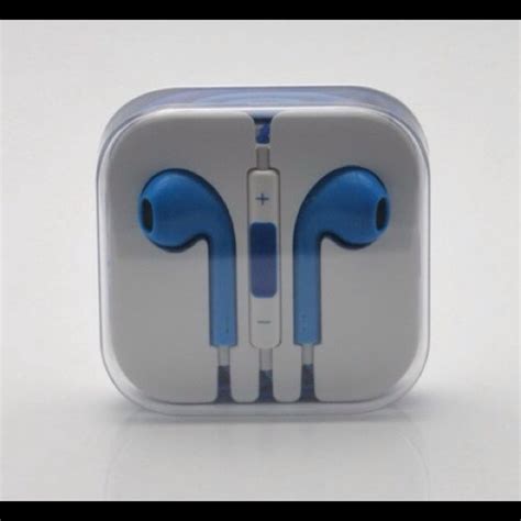 14% off Apple Accessories - Blue Apple earbuds with mic & remote from Malexam's closet on Poshmark