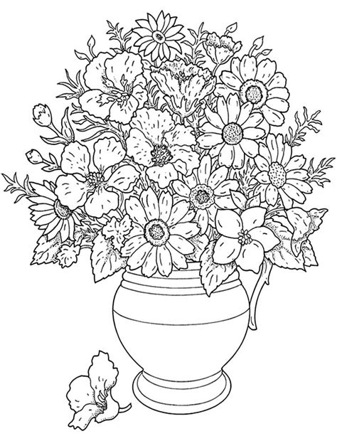 Free Flower Coloring Pages For Adults - Flower Coloring Page