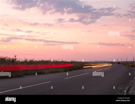 Traffic light trails Stock Photo - Alamy