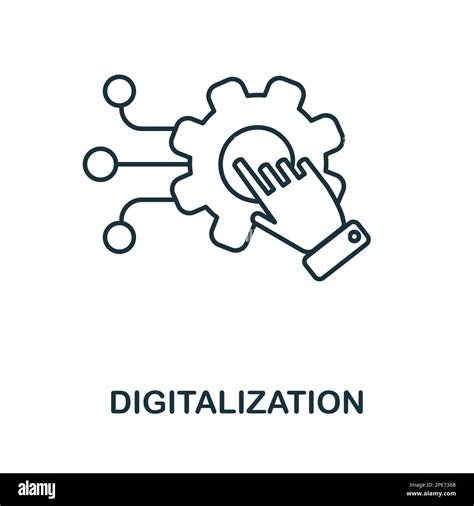 Digitalization line icon. Monochrome simple Digitalization outline icon for templates, web ...