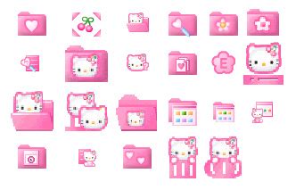 Pink HelloKitty icons by dodozhang21 on DeviantArt