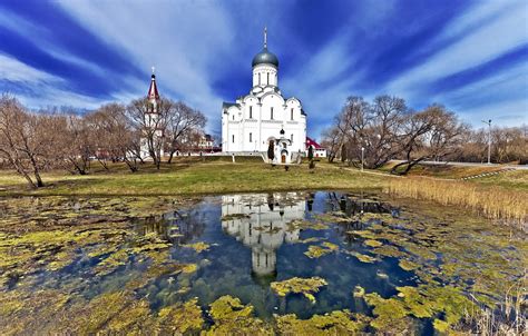 Wallpaper trees, nature, Belarus, Minsk, The Holy Virgin Church, Of The Republic Of Belarus ...