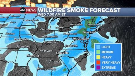 Wildfire smoke map: These are the US cities, states with air quality being affected by Canadian ...