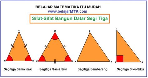 Sifat sifat bangun datar segitiga sama kaki