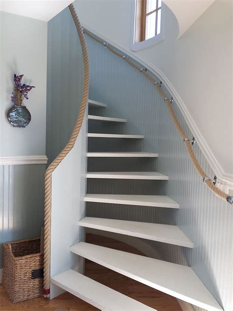 Rope Handrail Stanchions | Stair railing, Handrail, Stairs