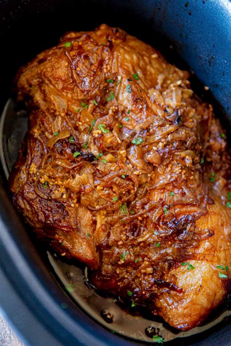 Slow Cooker Beer Onion Brisket Recipe - Dinner, then Dessert