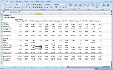 Basic Cash Flow Spreadsheet for Cashw Budget Worksheet Excel Cashflow ...